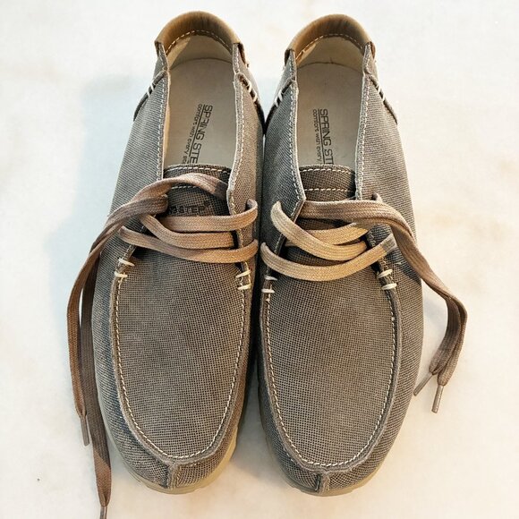 Spring Step Men's Taupe/Brown Lace-up Boat Shoe Size 44 (US 10.5-11) - Picture 1 of 5